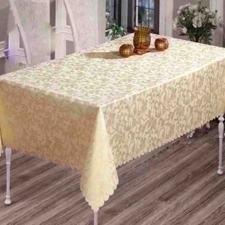 Скатерть 140х220 Розы, однотонная бежевая