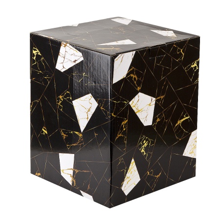 Блюдо 2-х ярусное "Черный мрамор" 22х22х27,5см