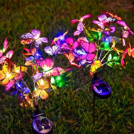 Светильник садовый на солнечной батарее 70см Бабочки(6)