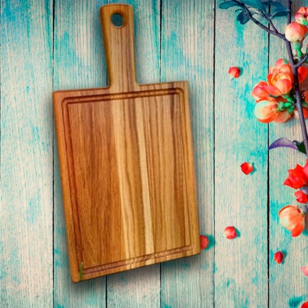 Доска разделочная с ручкой 40х25х2см ДомВуд Дуб Д119