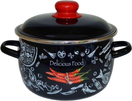 Кастрюля эмалированная сталь  2,0л эмал сфер Chilli TM Appetite