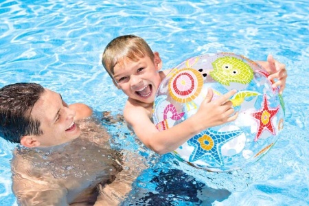 Мяч пляжный 51см, от 3 лет, 3 вида, Intex