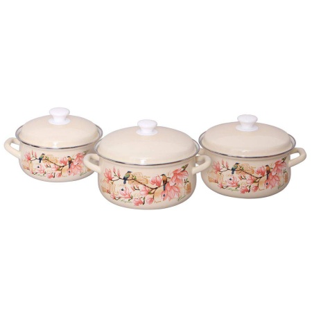 Набор посуды эмалированная сталь, 3пр Круиз - 1 слоновый Керч Набор посуды эмалированная сталь, 3пр Круиз - 1 слоновый Керч