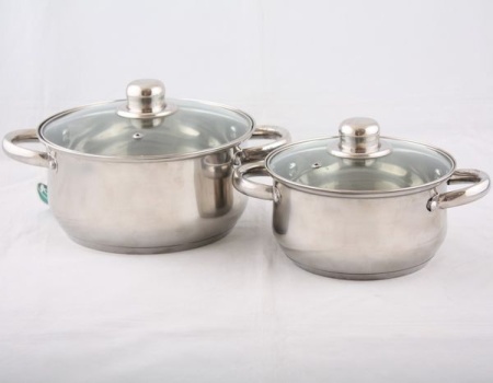 Набор посуды нержавеющая сталь, 2пр ГРЕТТА (2,2л + 4,2л) в подар.упак.